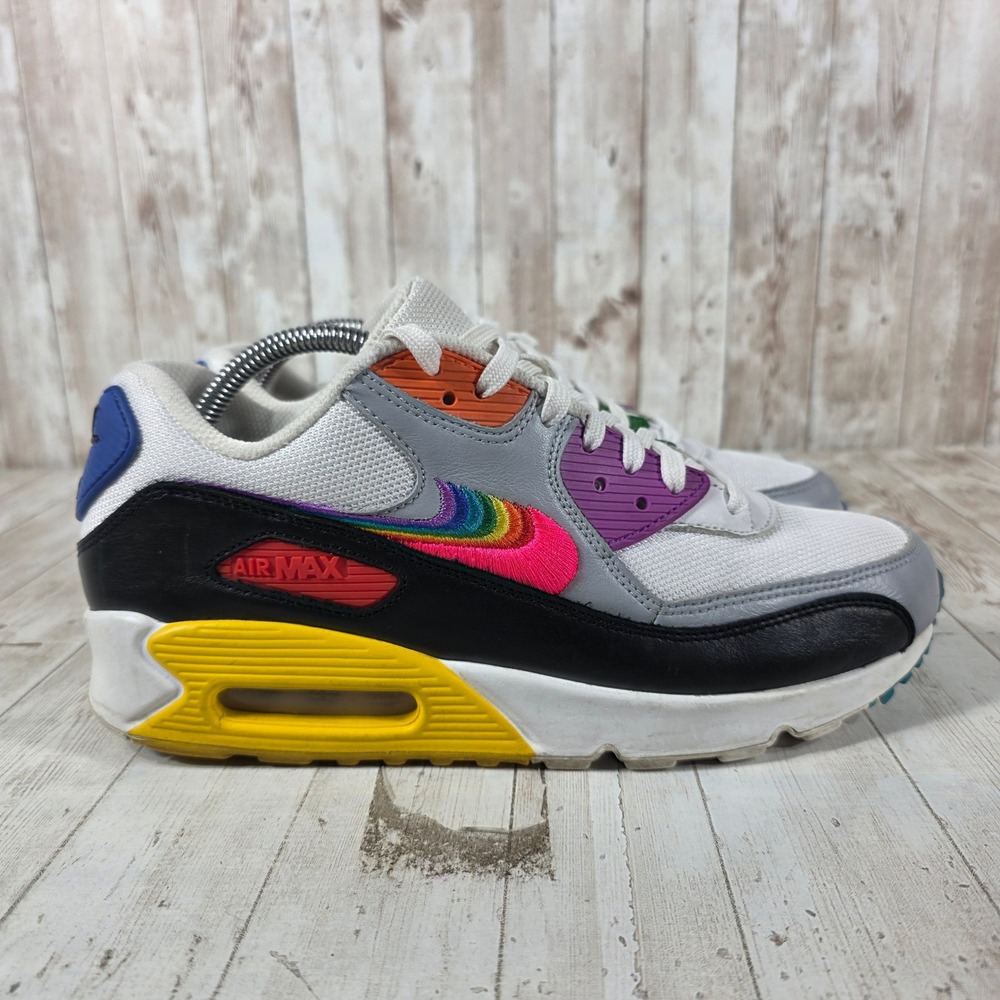 Nike Air Max 90 Be True Multi-Color Black Wolf Grey CJ5482-100 Mens Size 9